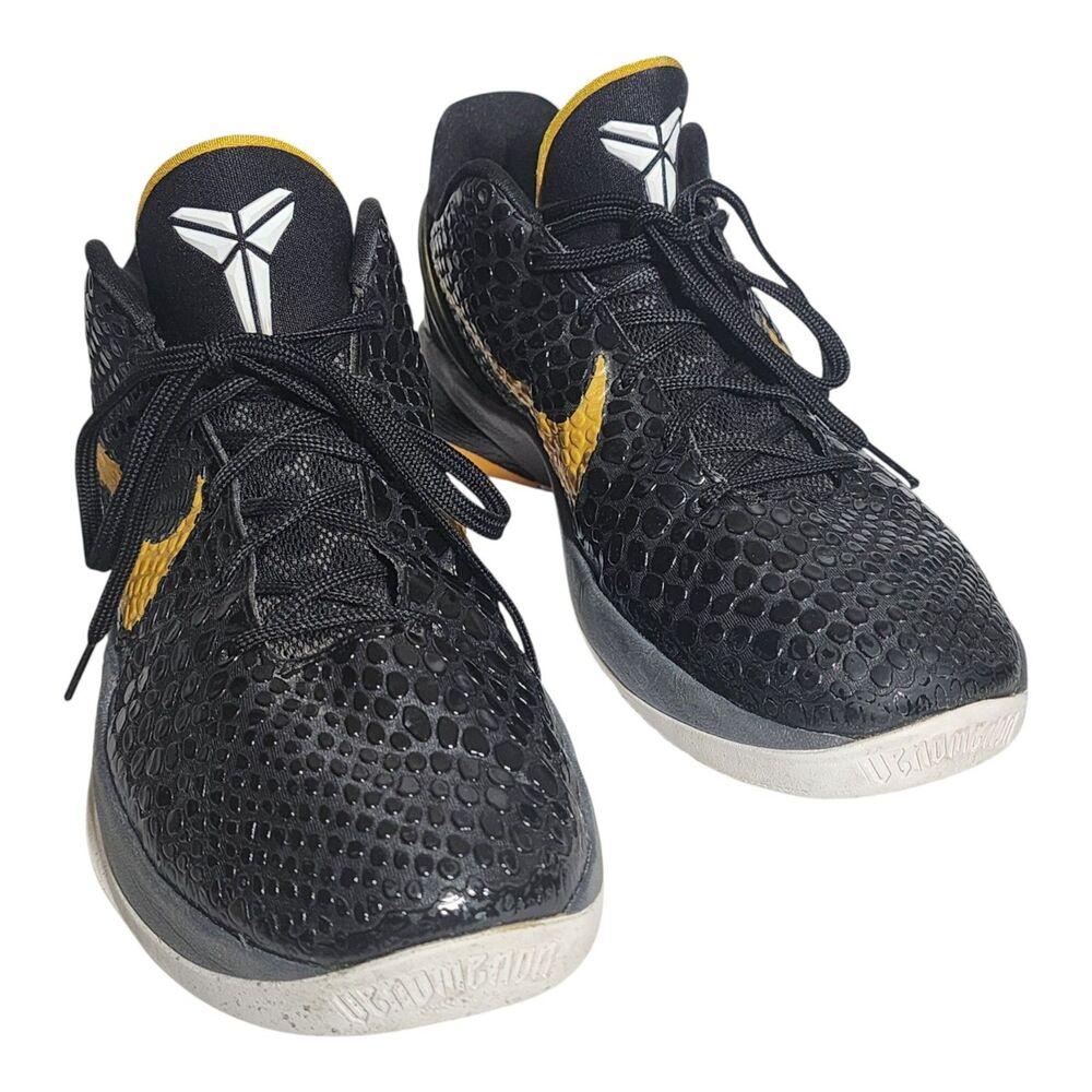 Nike Zoom Kobe VI 6 Black Del Sol 429659 002 Yellow White 12 US Basketball 46 EU